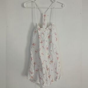 No Boundaries White Floral Tank Top (0293)